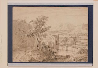 Attributed to Abraham Genoels (1640-1723): Landscape with Bridges