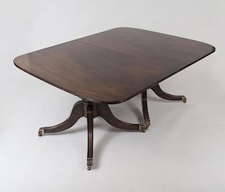 George III Style Mahogany Three-Pedestal Dining Table