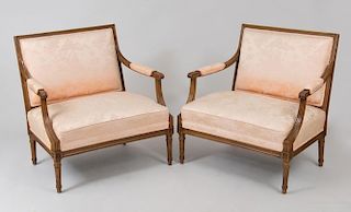 Pair of Louis XVI Style Stained Walnut Marquises