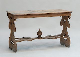 Continental Baroque Style Carved Oak Table