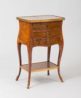 Louis XV Gilt-Bronze-Mounted Kingwood and Tulipwood Marquetry Table en Chiffonier