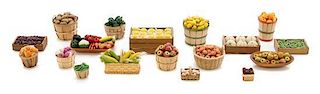 A Collection of Fruits and Vegetables, Width of widest 1 3/4 inches.