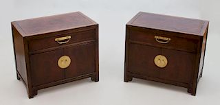 Pair of Chinese Style Elm Bedside Cabinets, Modern
