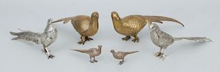 Group of Table Decorations Modeled as Pairs of Pheasants