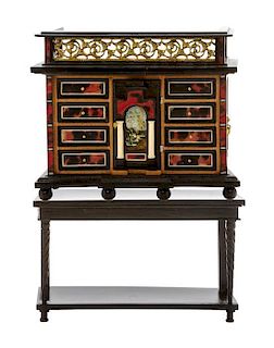 A Renaissance Style Cabinet en Ecaille, Height 6 1/2 x width 4 1/2 x depth 1 1/2 inches.