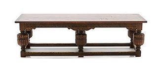 A Jacobean Style Refectory Table, Height 2 3/4 x width 9 x depth 3 inches.