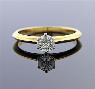 Tiffany &amp; Co Platinum Gold 0.38ct Diamond Engagement Ring