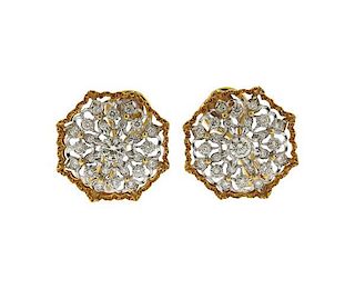 Buccellati 18K Gold Diamond Earrings