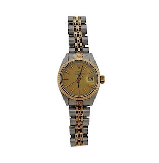 Rolex Date 14k Gold Steel Watch 6917