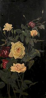 Attrib. G.C. Lambdin floral stil life, 19th c.