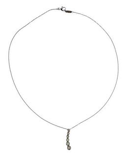 Tiffany &amp; Co Jazz Platinum Diamond Drop Pendant Necklace