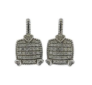 Judith Ripka Lola 18K Gold Diamond Earrings