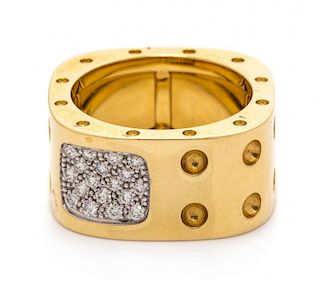 An 18 Karat Yellow Gold and Diamond "Pois Moi" Ring, Roberto Coin, 7.30 dwts.
