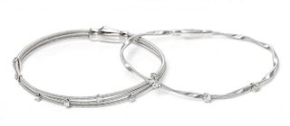 A Collection of 18 Karat White Gold and Diamond Bracelets, Marco Bicego, 11.60 dwts.