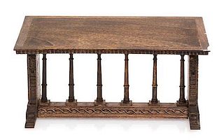 An Italian Renaissance Style Refectory Table, Height 2 1/2 x width 5 1/2 x depth 3 1/4 inches.