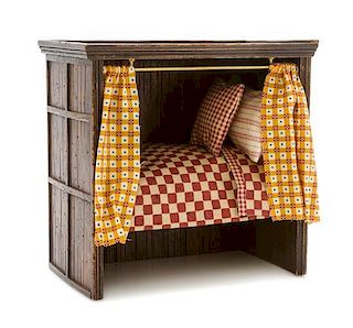 An English Style Box Bed, Height 6 1/2 x width 6 7/8 x depth 4 inches.