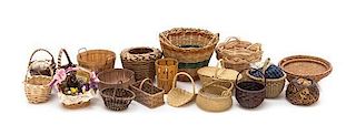 A Collection of Baskets, Diameter of largest 2 1/2 inches.