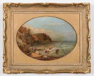 Cornelius David Krieghoff (1815-1872) Landscape with Cows