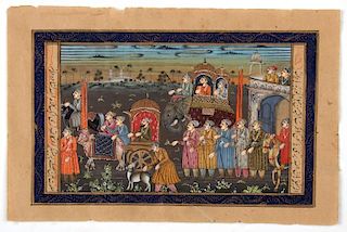 Antique Processional Miniature Painting on Paper, India