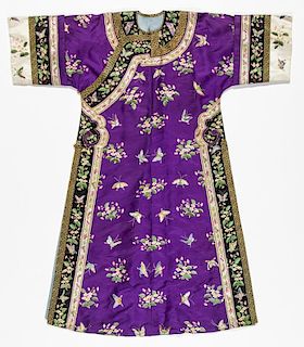 Chinese Silk Embroidered Robe, Early 20th C.
