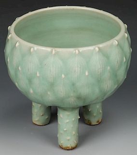 Chinese Dimpled Tripod Porcelain Vessel