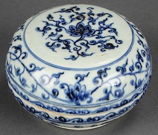 Chinese Blue and White Porcelain Covered Box