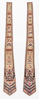 Pair of Antique Chinese Silk Embroidered Bands
