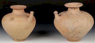 2 Asian Archaic Ceramic Water Vessels