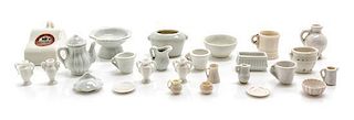 * A Collection of White Porcelain Articles, Diameter of largest 2 1/8 inches.