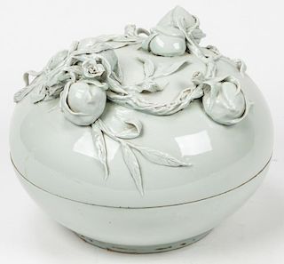 Chinese White Porcelain Lidded Vessel