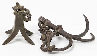 2 Japanese Bronze Anchor Forms