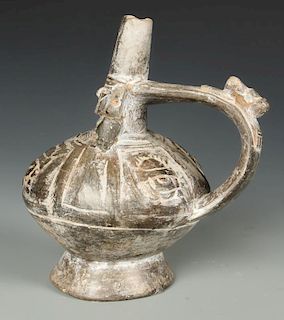 Sican Blackware Stirrup Vessel, Peru, 750-1375 CE