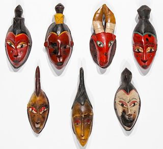 7 African Baule Masks