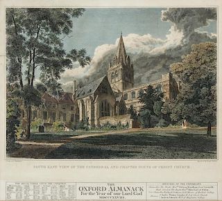 British Engraving: South East View of the Cathedral and Chapter House of Christ Church