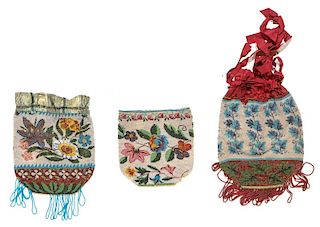 3 Antique Beaded Bags