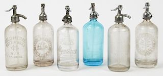 Collection of 6 Antique 26 Oz. Bar Bottles