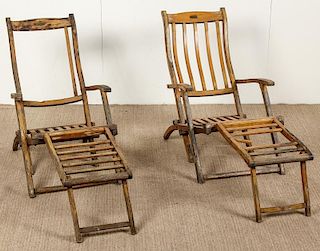 2 Deck Chairs from the RMS Queen Mary Ocean Liner
