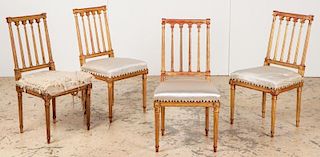 4 Louis XVI Style Gilt Chairs