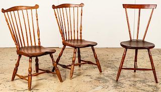3 Antique American Windsor Chairs