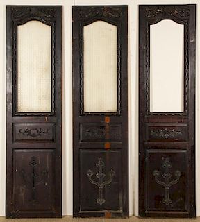 3 Antique Colonial Indochine Wood Doors, Vietnam
