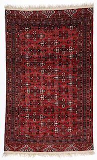Old Central Asian Turkmen Rug: 3'8'' x 6'1'' (112 x 185 cm)