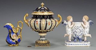 Rudolstadt Cherub Figural & Vase, Cherub Creamer