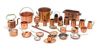 * A Collection of Copper Articles, Width of widest 2 5/8 inches.