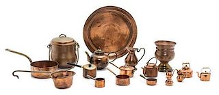 * A Collection of Copper Articles, Diameter of largest 4 inches.