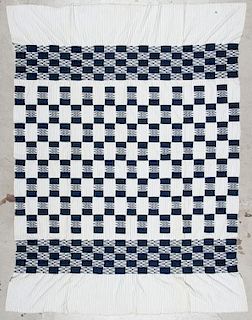 Old West African Ewe Blue and White Cloth, Ghana