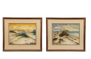 Two Stella Morton Marsh Watercolors, Signed