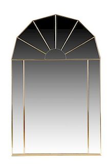 Hollywood Regency Brass Mirror