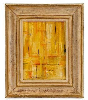 W.C. Appleby, "Yellow Abstraction", Oil on Board
