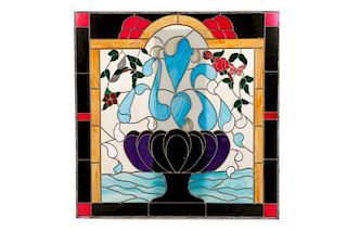 Large Contemporary Colorful Stained Glass Window