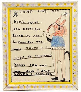 R.A. Miller, Framed "Love Love You" with Devil